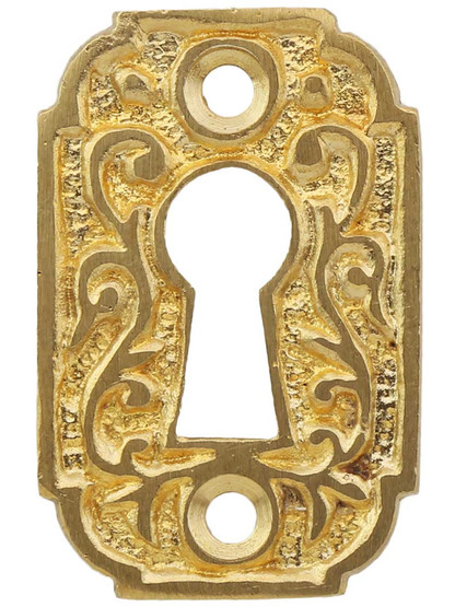 Joplin Solid-Brass Keyhole Cover in Un-Lacquered Brass.